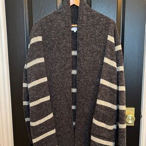 Emory Park Women's Grey on Grey Striped Cardigan